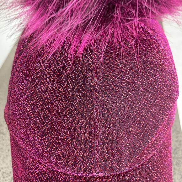 NWT FUSHIA LUREX BASEBALL CAP - Picture 2 of 8